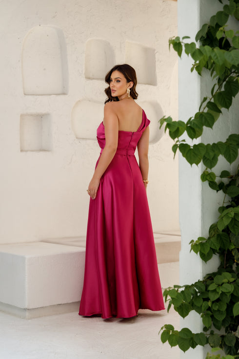 VESTIDO UM OMBRO SÓ RODADO VESTIDO DE FESTA PETRA FINA